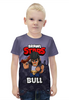Заказать детскую футболку в Москве. Футболка с полной запечаткой для мальчиков BRAWL STARS BULL от geekbox - готовые дизайны и нанесение принтов.