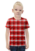 Заказать детскую футболку в Москве. Футболка с полной запечаткой для мальчиков Красная клетка от THE_NISE  - готовые дизайны и нанесение принтов.