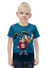 Заказать детскую футболку в Москве. Футболка с полной запечаткой для мальчиков Модный пиратик от T-shirt print  - готовые дизайны и нанесение принтов.