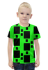 Заказать детскую футболку в Москве. Футболка с полной запечаткой для мальчиков Черные квадраты от THE_NISE  - готовые дизайны и нанесение принтов.