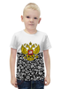 Заказать детскую футболку в Москве. Футболка с полной запечаткой для мальчиков Цветы и герб от THE_NISE  - готовые дизайны и нанесение принтов.