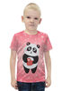 Заказать детскую футболку в Москве. Футболка с полной запечаткой для мальчиков Панда с сердечком от Ordwen - готовые дизайны и нанесение принтов.