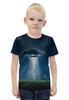 Заказать детскую футболку в Москве. Футболка с полной запечаткой для мальчиков Нло Космос от MariYang  - готовые дизайны и нанесение принтов.