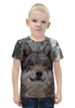Заказать детскую футболку в Москве. Футболка с полной запечаткой для мальчиков Волк в лесу от weeert - готовые дизайны и нанесение принтов.