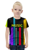 Заказать детскую футболку в Москве. Футболка с полной запечаткой для мальчиков Music от THE_NISE  - готовые дизайны и нанесение принтов.