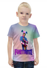 Заказать детскую футболку в Москве. Футболка с полной запечаткой для мальчиков Fortnite от  PRO_DESIGN - готовые дизайны и нанесение принтов.