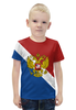 Заказать детскую футболку в Москве. Футболка с полной запечаткой для мальчиков Флаг России от THE_NISE  - готовые дизайны и нанесение принтов.