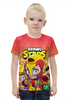Заказать детскую футболку в Москве. Футболка с полной запечаткой для мальчиков BRAWL STARS MAX  от geekbox - готовые дизайны и нанесение принтов.