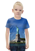 Заказать детскую футболку в Москве. Футболка с полной запечаткой для мальчиков Статуя Свободы от Виктор Гришин - готовые дизайны и нанесение принтов.