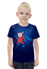 Заказать детскую футболку в Москве. Футболка с полной запечаткой для мальчиков Супер свин от T-shirt print  - готовые дизайны и нанесение принтов.