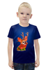 Заказать детскую футболку в Москве. Футболка с полной запечаткой для мальчиков Корги с оленьими рогами  от T-shirt print  - готовые дизайны и нанесение принтов.