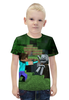Заказать детскую футболку в Москве. Футболка с полной запечаткой для мальчиков Minecraft от Dover - готовые дизайны и нанесение принтов.