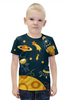Заказать детскую футболку в Москве. Футболка с полной запечаткой для мальчиков Космос от T-shirt print  - готовые дизайны и нанесение принтов.