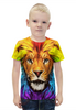 Заказать детскую футболку в Москве. Футболка с полной запечаткой для мальчиков  Царь зверей от DeFive  - готовые дизайны и нанесение принтов.