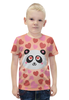 Заказать детскую футболку в Москве. Футболка с полной запечаткой для мальчиков Влюбленная панда от Ordwen - готовые дизайны и нанесение принтов.