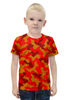 Заказать детскую футболку в Москве. Футболка с полной запечаткой для мальчиков Красные пиксели от THE_NISE  - готовые дизайны и нанесение принтов.