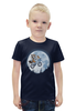 Заказать детскую футболку в Москве. Футболка с полной запечаткой для мальчиков Енотик на луне от T-shirt print  - готовые дизайны и нанесение принтов.