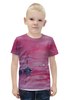 Заказать детскую футболку в Москве. Футболка с полной запечаткой для мальчиков розовый закат от rikart - готовые дизайны и нанесение принтов.