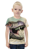 Заказать детскую футболку в Москве. Футболка с полной запечаткой для мальчиков Тиранозавр  от galaxy secret - готовые дизайны и нанесение принтов.