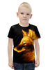 Заказать детскую футболку в Москве. Футболка с полной запечаткой для мальчиков огненный волк от sofia2003 - готовые дизайны и нанесение принтов.