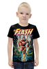 Заказать детскую футболку в Москве. Футболка с полной запечаткой для мальчиков Флэш (Flash) от printik - готовые дизайны и нанесение принтов.