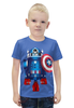 Заказать детскую футболку в Москве. Футболка с полной запечаткой для мальчиков Captain America  от ПРИНТЫ ПЕЧАТЬ  - готовые дизайны и нанесение принтов.