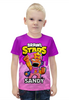 Заказать детскую футболку в Москве. Футболка с полной запечаткой для мальчиков BRAWL STARS SANDY от geekbox - готовые дизайны и нанесение принтов.