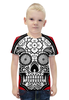 Заказать детскую футболку в Москве. Футболка с полной запечаткой для мальчиков Santa Muerte skull от scoopysmith - готовые дизайны и нанесение принтов.