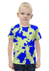Заказать детскую футболку в Москве. Футболка с полной запечаткой для мальчиков Сине-Зелёный Камуфляж от armyshop - готовые дизайны и нанесение принтов.