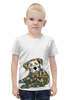 Заказать детскую футболку в Москве. Футболка с полной запечаткой для мальчиков собака  из дудл монстров от Игма - готовые дизайны и нанесение принтов.