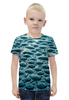 Заказать детскую футболку в Москве. Футболка с полной запечаткой для мальчиков Капли 3D от coolmag - готовые дизайны и нанесение принтов.