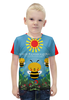 Заказать детскую футболку в Москве. Футболка с полной запечаткой для мальчиков Пчелка Жужа от MERLINAVE - готовые дизайны и нанесение принтов.