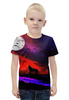 Заказать детскую футболку в Москве. Футболка с полной запечаткой для мальчиков Волк воющий на луну от  PRO_DESIGN - готовые дизайны и нанесение принтов.