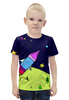 Заказать детскую футболку в Москве. Футболка с полной запечаткой для мальчиков ракета в космосе от Марина Кольцова - готовые дизайны и нанесение принтов.