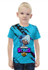 Заказать детскую футболку в Москве. Футболка с полной запечаткой для мальчиков Brawl Stars LEON SHARK от vista12761@rambler.ru - готовые дизайны и нанесение принтов.
