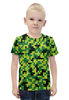 Заказать детскую футболку в Москве. Футболка с полной запечаткой для мальчиков Зеленые кубики от THE_NISE  - готовые дизайны и нанесение принтов.
