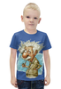 Заказать детскую футболку в Москве. Футболка с полной запечаткой для мальчиков Альберт Эйнштейн  от ПРИНТЫ ПЕЧАТЬ  - готовые дизайны и нанесение принтов.