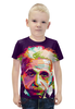 Заказать детскую футболку в Москве. Футболка с полной запечаткой для мальчиков Альберт Эйнштейн  от ПРИНТЫ ПЕЧАТЬ  - готовые дизайны и нанесение принтов.