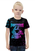Заказать детскую футболку в Москве. Футболка с полной запечаткой для мальчиков Fortnite, DJ Yonder от geekbox - готовые дизайны и нанесение принтов.