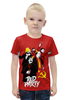 Заказать детскую футболку в Москве. Футболка с полной запечаткой для мальчиков Red Party от Leichenwagen - готовые дизайны и нанесение принтов.