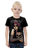 Заказать детскую футболку в Москве. Футболка с полной запечаткой для мальчиков девушка с черепом от Серега Шнайдер - готовые дизайны и нанесение принтов.