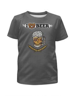 Заказать детскую футболку в Москве. Футболка с полной запечаткой для мальчиков Я люблю пиво от Leichenwagen - готовые дизайны и нанесение принтов.