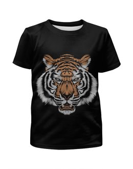 Заказать детскую футболку в Москве. Футболка с полной запечаткой для мальчиков Взгляд тигра от Виктор Гришин - готовые дизайны и нанесение принтов.