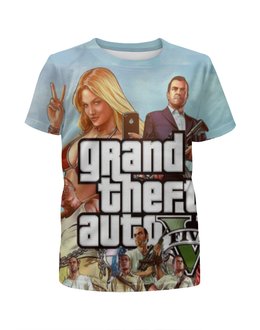 Заказать детскую футболку в Москве. Футболка с полной запечаткой для мальчиков Grand Theft Auto V от Серега Шнайдер - готовые дизайны и нанесение принтов.