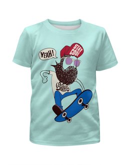 Заказать детскую футболку в Москве. Футболка с полной запечаткой для мальчиков Скейтер с бородой от denis01001 - готовые дизайны и нанесение принтов.