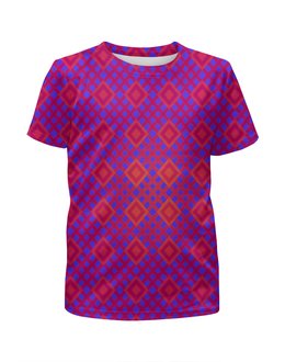 Заказать детскую футболку в Москве. Футболка с полной запечаткой для мальчиков Розовая клетка от THE_NISE  - готовые дизайны и нанесение принтов.