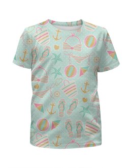 Заказать детскую футболку в Москве. Футболка с полной запечаткой для мальчиков пляж моря от THE_NISE  - готовые дизайны и нанесение принтов.