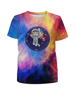Заказать детскую футболку в Москве. Футболка с полной запечаткой для мальчиков Космонавт от THE_NISE  - готовые дизайны и нанесение принтов.