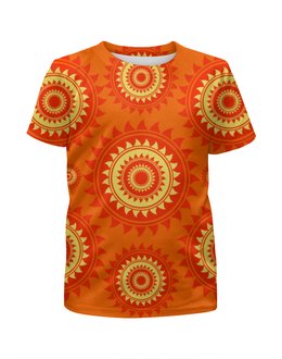 Заказать детскую футболку в Москве. Футболка с полной запечаткой для мальчиков Солнце от gopotol - готовые дизайны и нанесение принтов.