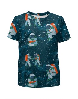 Заказать детскую футболку в Москве. Футболка с полной запечаткой для мальчиков В космосе   от T-shirt print  - готовые дизайны и нанесение принтов.